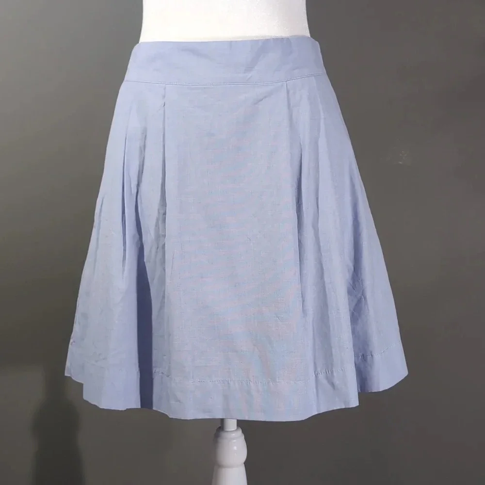 Lands' End Canvas Blue Cotton Mini Skirt - Picture 1 of 9